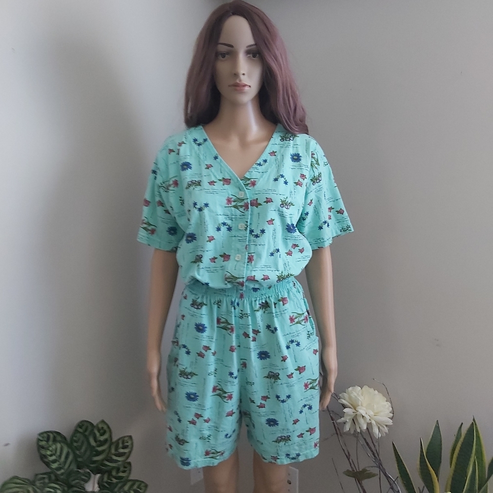 Women's Aqua Printed Jumpsuit